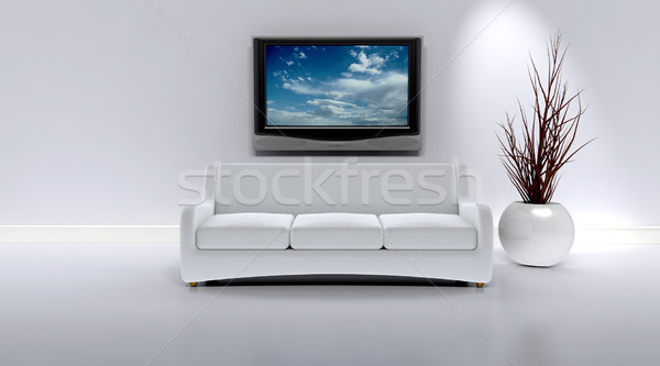 диван современный интерьер 3d визуализации домой комнату Сток-фото © kjpargeter