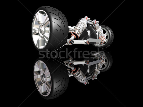 Auto Suspension 3d render Rad Metall Macht Stock foto © kjpargeter