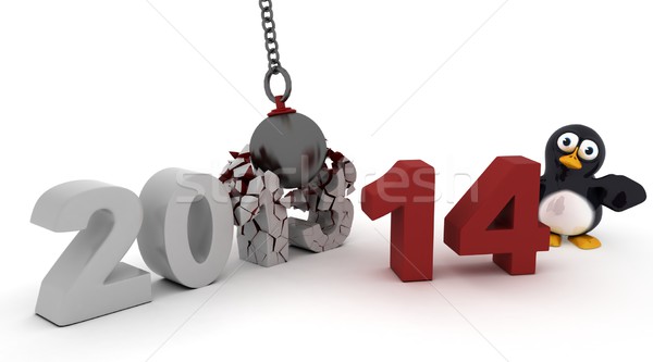 2014 nouvelle année balle rendu 3d [[stock_photo]] © kjpargeter