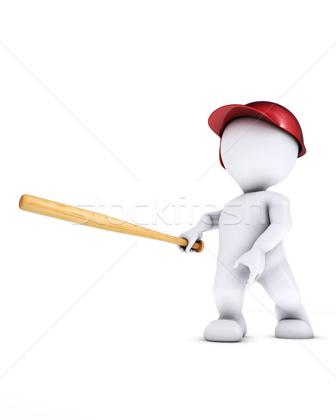 Człowiek gry baseball 3d sportu gry Zdjęcia stock © kjpargeter