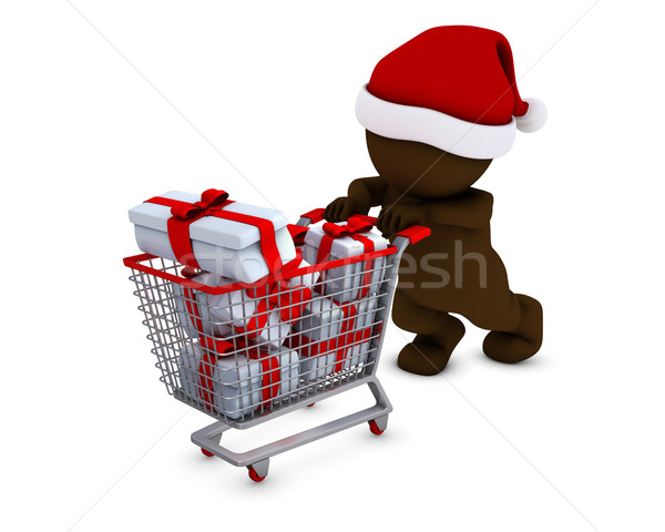 Morph Man with shopping basket Stock photo © kjpargeter