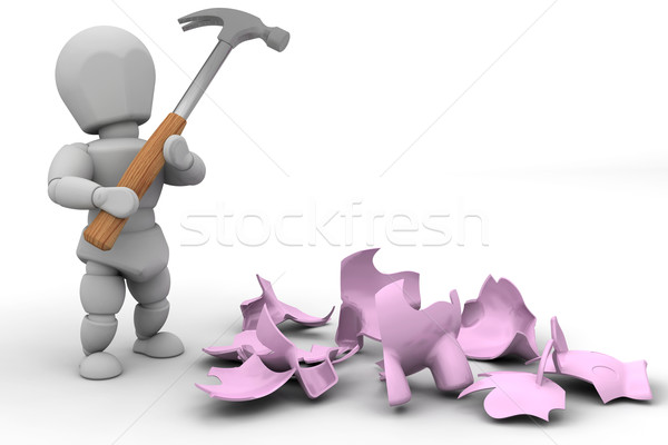 Smash the piggy bank Stock photo © kjpargeter