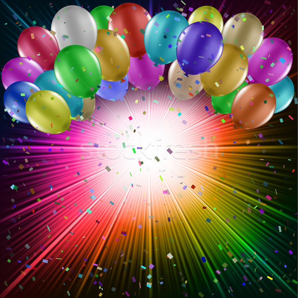 Balloons on a starburst background Stock photo © kjpargeter