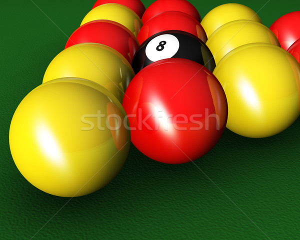 Pool Kugeln 3d render Billardtisch Objekt Stock foto © kjpargeter