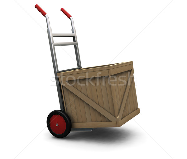 [[stock_photo]]: Main · camion · caisse · rendu · 3d · fond · livraison