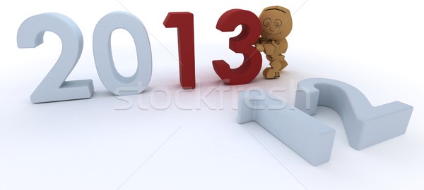 Cardboard Box figure  bringing in the new year Stock photo © kjpargeter