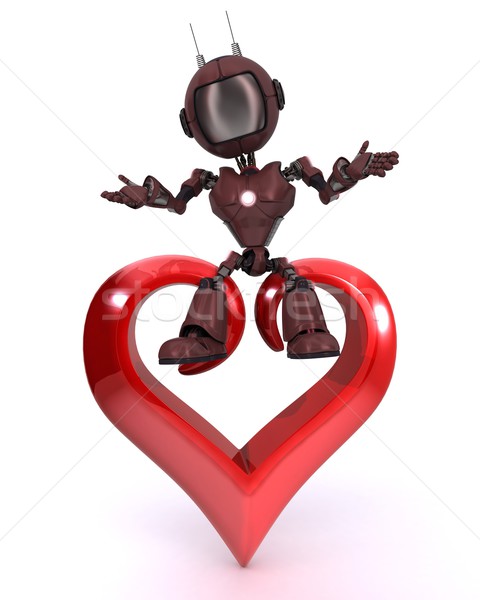 Android coeur rendu 3d [[stock_photo]] © kjpargeter