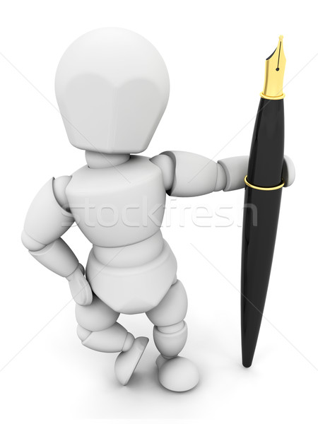 Person holding fountain pen Stock photo © kjpargeter