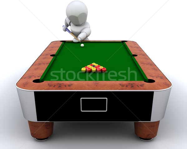 Mann spielen Pool 3d render Stock foto © kjpargeter