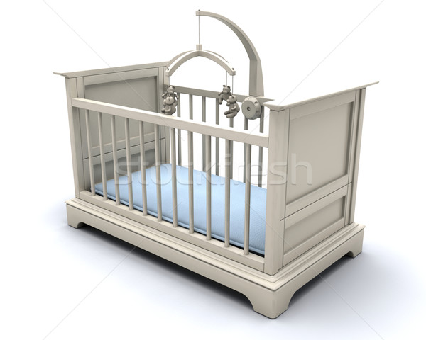 Stock photo: Cot for baby boy