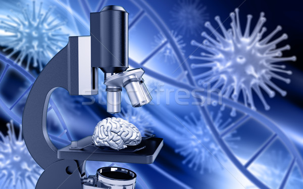 3D medical alzheimer cercetare creier microscop Imagine de stoc © kjpargeter