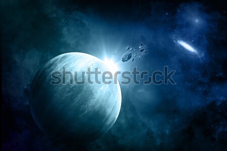 Fictional space background with meteorites Stock photo © kjpargeter