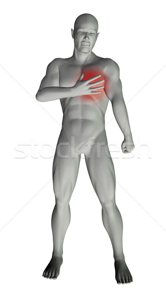 Man with chest pain Stock photo © kjpargeter
