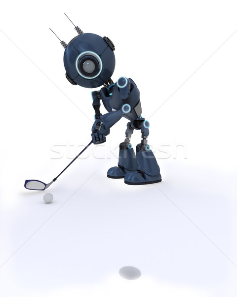 Android jouer golf rendu 3d club balle [[stock_photo]] © kjpargeter