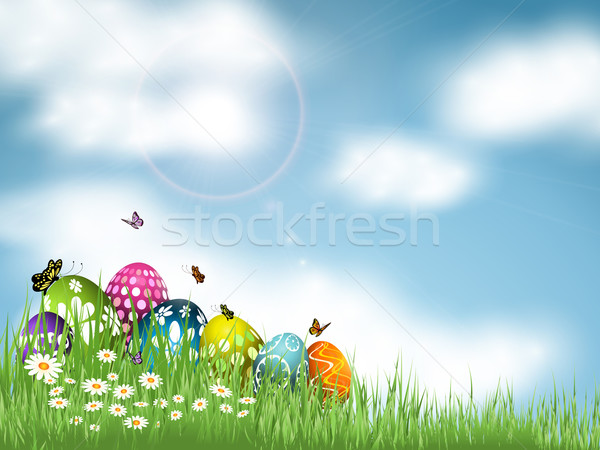 Easter Egg background Stock photo © kjpargeter