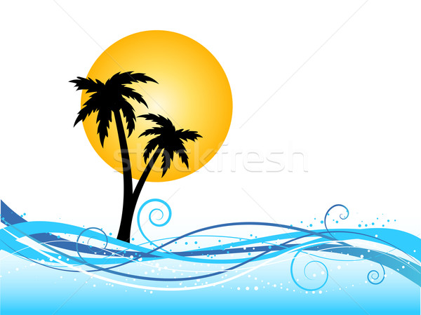 Palmeira árvore sol abstrato verão palma Foto stock © kjpargeter