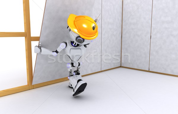 Robot dry wall builder Stock photo © kjpargeter