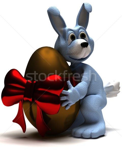 Húsvéti nyuszi húsvéti tojás 3d render húsvét tojás nyuszi Stock fotó © kjpargeter