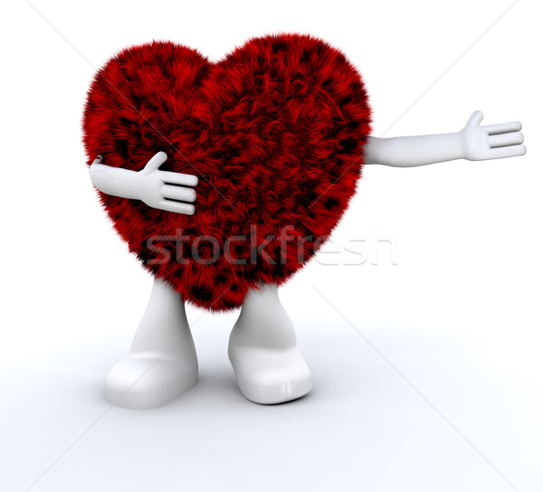 Peludo corazón petimetre cute amor Foto stock © kjpargeter