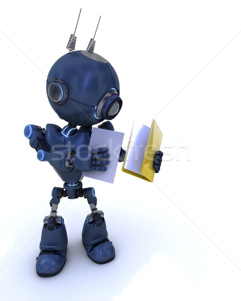 Android with folder and documents Stock photo © kjpargeter
