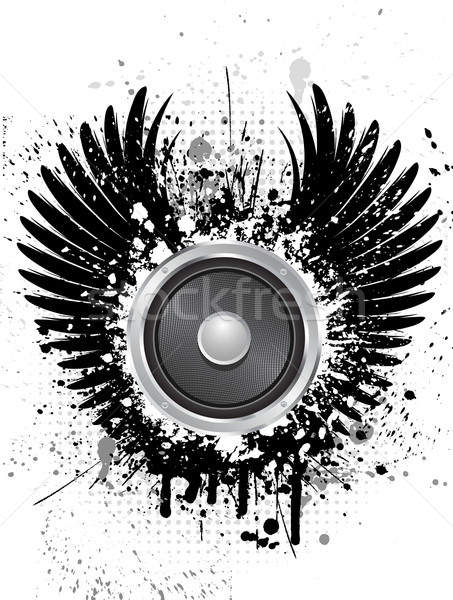[[stock_photo]]: Grunge · sonores · orateur · ailes · musique · résumé