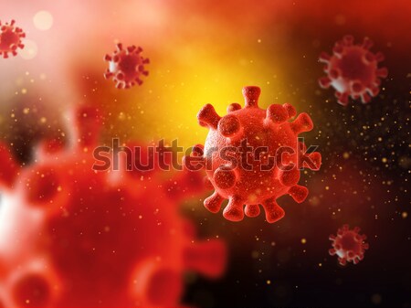 Female hand stopping virus amongst blood cells Stock photo © kjpargeter