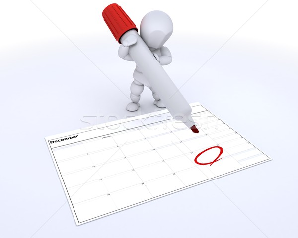 white character with a calender Stock photo © kjpargeter