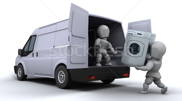 Eliminación hombres van 3d industria servicio Foto stock © kjpargeter
