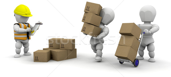 3D men handling materials Stock photo © kjpargeter