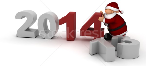 Stock photo: Santa bringing in the new year