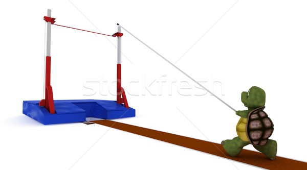 tortoise competing in pole vault Stock photo © kjpargeter