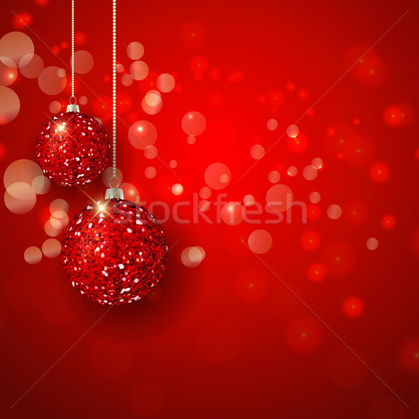 Christmas glittery baubles background Stock photo © kjpargeter