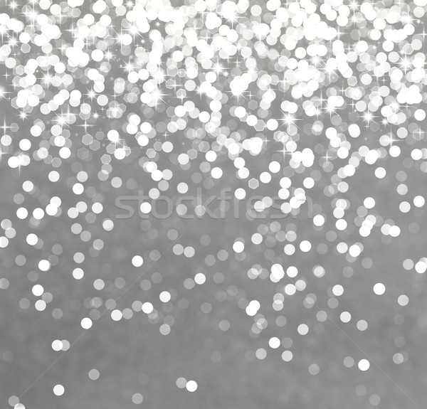 銀 聖誕節 明星 背景虛化 燈 插圖 商業照片 © kjpargeter