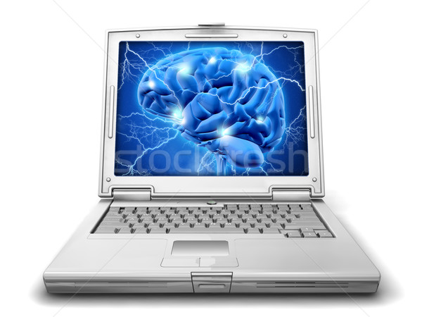 Alzheimer cercetare 3D creier imagine laptop Imagine de stoc © kjpargeter