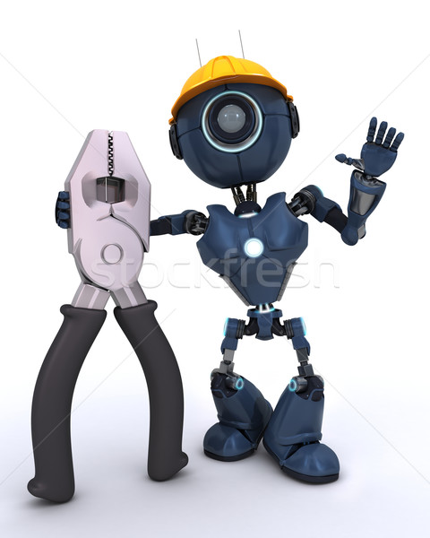 Android constructeur rendu 3d homme construction outil [[stock_photo]] © kjpargeter