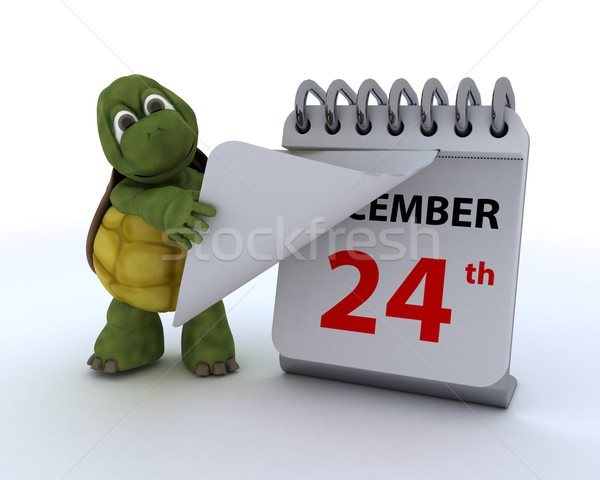 tortoise with a calendar Stock photo © kjpargeter