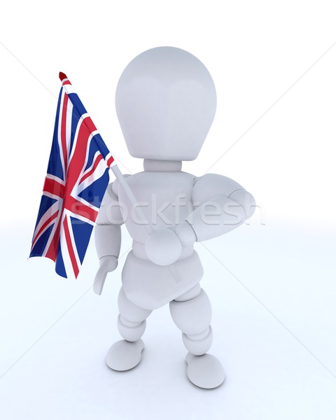 Człowiek flaga brytyjska banderą 3d wakacje uroczystości Zdjęcia stock © kjpargeter