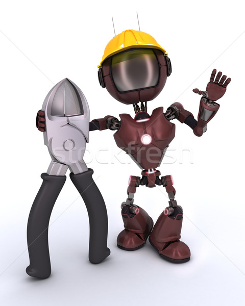 Android Builder Draht 3d render Arbeit Roboter Stock foto © kjpargeter