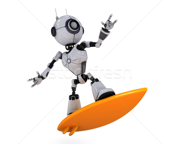 Robot Surfer Stock photo © kjpargeter