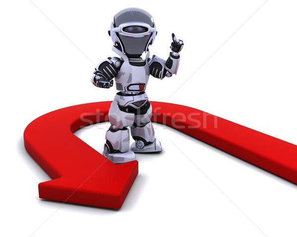 robot with u-turn arrow Stock photo © kjpargeter