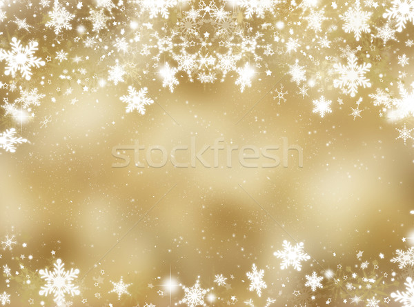 Photo stock: Flocons · de · neige · étoiles · résumé · neige · star · lumières