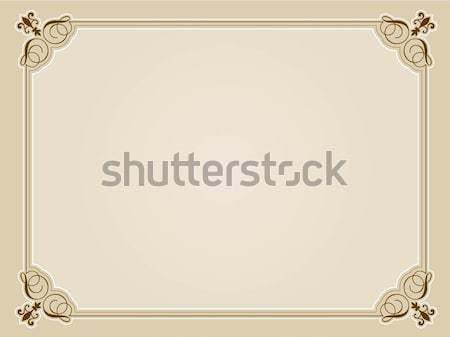 Bizonyítvány dekoratív terv szépia keret Stock fotó © kjpargeter
