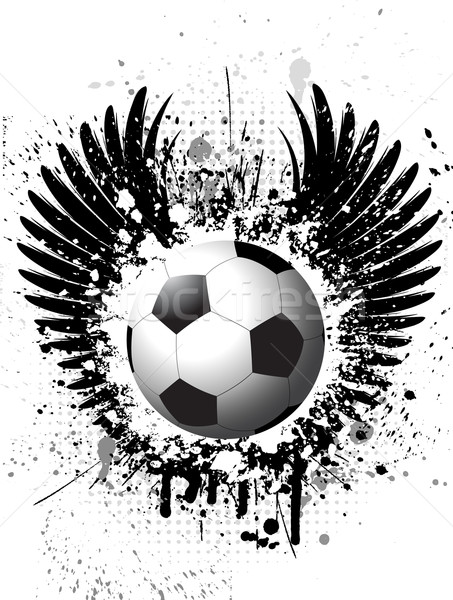 Сток-фото: Гранж · футбола · крыльями · силуэта · текстуры · Футбол