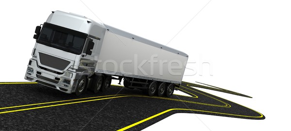 Vracht levering voertuig 3d render vrachtwagen reizen Stockfoto © kjpargeter