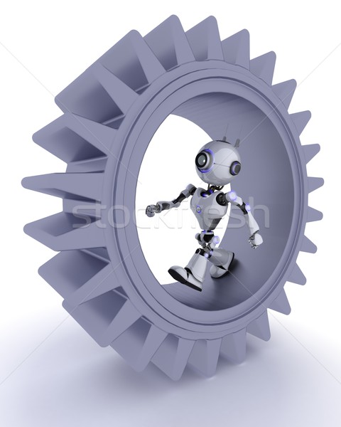Robot narzędzi 3d człowiek przyszłości maszyny Zdjęcia stock © kjpargeter