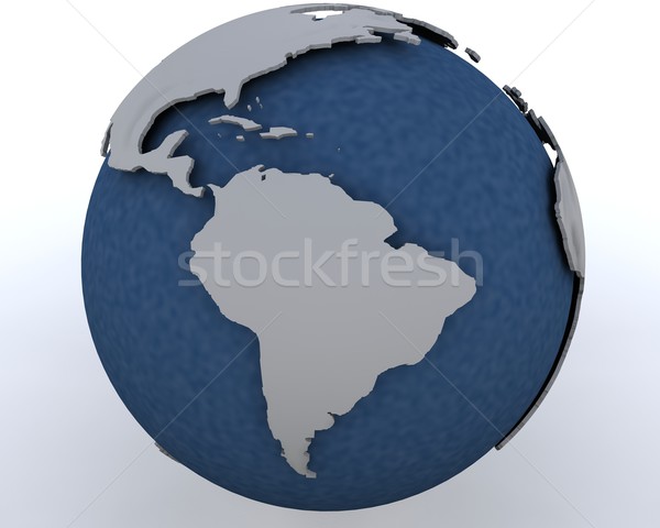 Welt Südamerika Region 3d render Karte Stock foto © kjpargeter