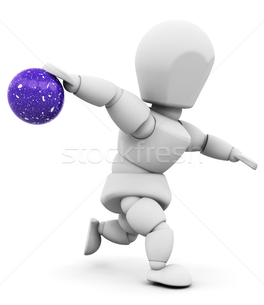 Personne boule de bowling rendu 3d quelqu'un femme [[stock_photo]] © kjpargeter