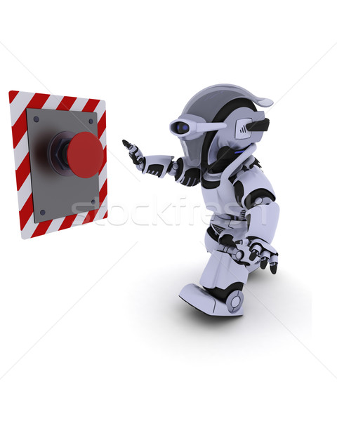 Robot pushing a button Stock photo © kjpargeter