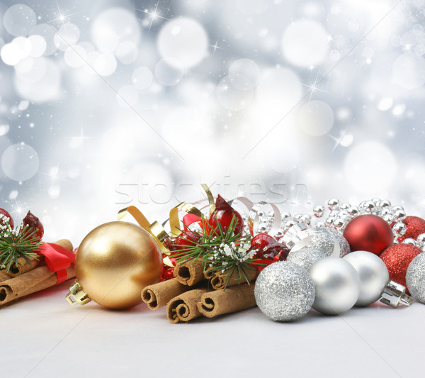 Zdjęcia stock: Christmas · dekoracje · gwiazdki · bokeh · światła · tle