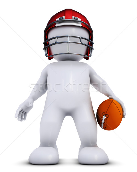 Człowiek gry amerykański piłka nożna 3d Zdjęcia stock © kjpargeter